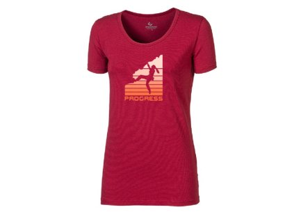 triko krátké dámské Progress SASA BOULDER višňové (Varianta L)
