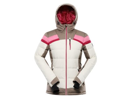 bunda dámská ALPINE PRO FERERA péřová s membránou PTX béžová (Varianta L)