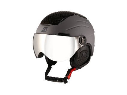přilba lyžařská ALPINE PRO ZEWEDE se štítem šedá (Varianta M 55/58)