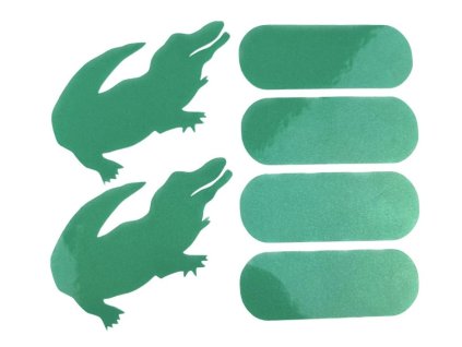 samolepky reflexní ShamanRacing set krokodýl 6ks zelené