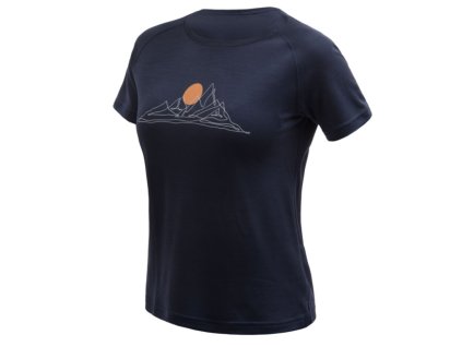 triko krátké dámské SENSOR MERINO BLEND MOON modré (Varianta XL)