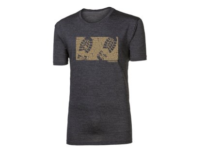 triko krátké pánské Progress HRUTUR STEP merino šedý melír (Varianta XXL)