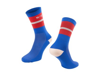 ponožky FORCE STRIPE dlouhé, modré (velikost S-M)
