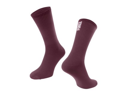 ponožky FORCE LONGER SLIM, vínové (velikost S-M)
