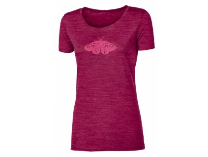triko krátké dámské Progress VINKA "ARCTIA" merino vínový melír (Varianta L)