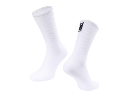 ponožky FORCE LONGER SLIM, bílé (velikost S-M)