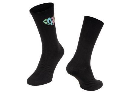 ponožky FORCE IN HEART dlouhé, černé (velikost S-M)