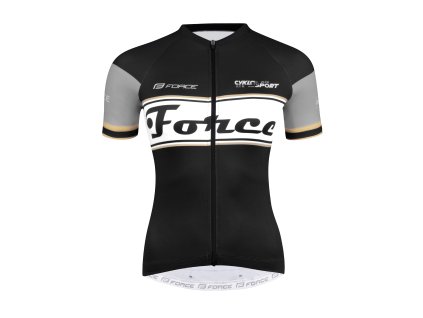 dres F RETRO UNI kr. rukáv, černo-zlatý (velikost L)