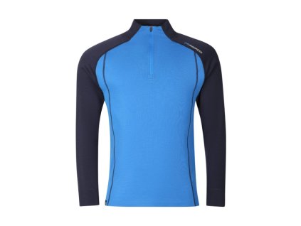 rolák dlouhý pánský Progress BREAKOUT MAN merino s krátkým zipem černomodrý (Varianta L)