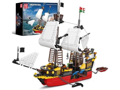 Pirátská loď Rudovousova pomsta Mould King 10137 - Model Ship