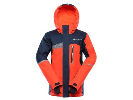 bunda dětská ALPINE PRO DEARO 2 lyžařská s membránou PTX oranžová/červená (Varianta 92-98)