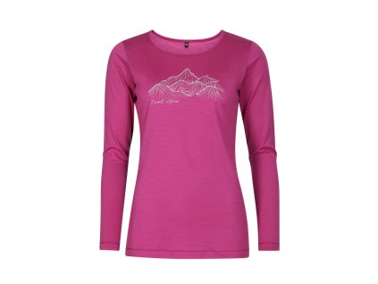 Direct Alpine dámské merino triko FURRY LONG LADY ocean (Glacial lake) (Barva orchid (Silent hills), Velikost XS)