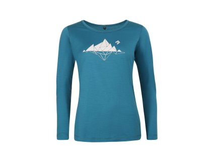 Direct Alpine dámské merino triko FURRY LONG LADY coral (Nature) (Barva emerald (Glacial lake), Velikost XXL)