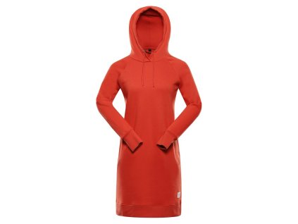 šaty dámské ALPINE PRO OLEBA mikinové oranžovo/červené (Varianta M)