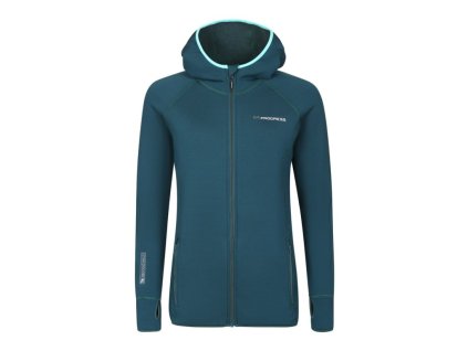 mikina dámská Progress TISPA MERINO HOODY funkční s kapucí zelená (Varianta L)