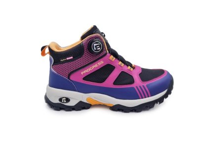 boty unisex Progress TREK MID WP kotníkové s membránou černo/malinovo/tm.modré (Varianta 38)