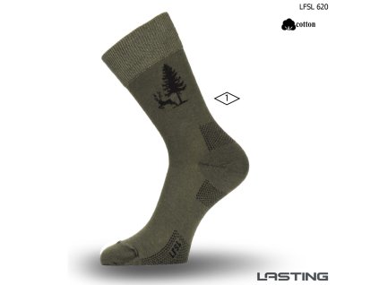 Lasting bavlněné ponožky LFSL zelené (Velikost S)