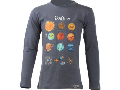 Lasting dětské merino triko AVE modré (Velikost 100)