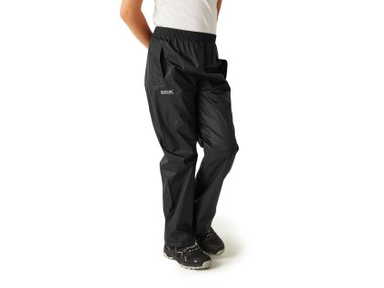 Dětské převlečné nepromokavé kalhoty Regatta Pack-It OverTrousers – černé