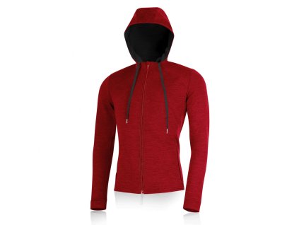Lasting pánská merino mikina KARMIN červená (Velikost S)