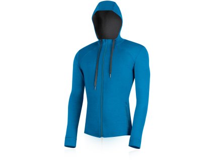 Lasting pánská merino mikina KARMIN modrá (Velikost M)