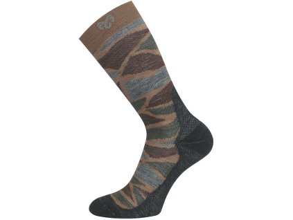 Lasting merino ponožky WLJ hnědé (Velikost S)