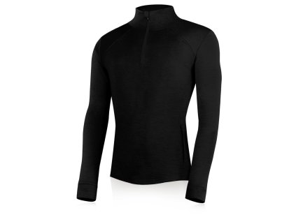 Lasting pánská merino mikina WARMIN černá (Velikost S)