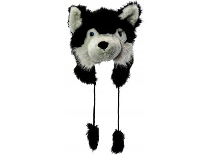 CZAPKA SMIESZNA UNIWERSALNA IMITACJA FUTRA CIEPLA PIES HUSKY CZARNY Marka Cambell