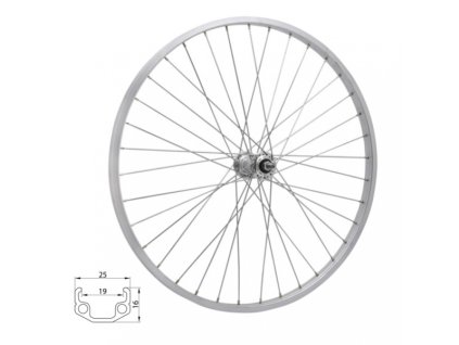 kolo zapletené 28" 622-19 přední  36 děr stříbrné Union/CnSpoke
