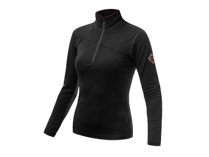 mikina dámská SENSOR MERINO UPPER zip černá (Varianta L)