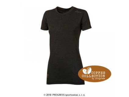 triko krátké dámské Progress TKRZ coffee antracitové (Varianta L)