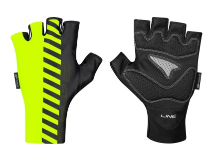 rukavice FORCE LINE bez zapínání, fluo-černé (velikost L)