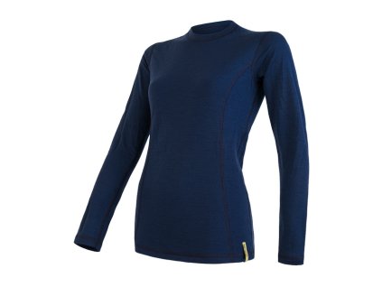 triko dlouhé dámské SENSOR MERINO DOUBLE FACE tm. modré (Varianta L)