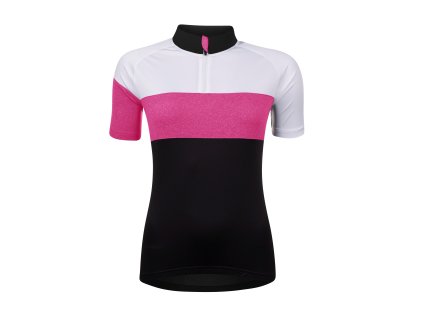 dres FORCE VIEW LADY kr. rukáv,černo-bílo-růžový (velikost M)