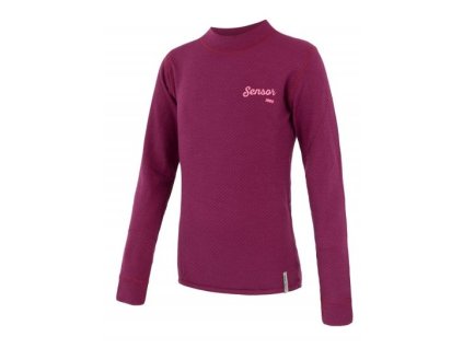 triko dlouhé dětské SENSOR MERINO DOUBLE FACE vínové (Varianta 140)