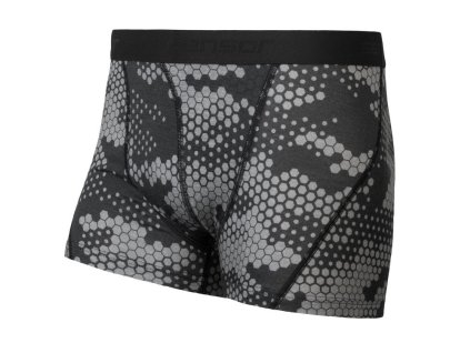 boxerky SENSOR MERINO IMPRESS černé/honeycomb (Varianta M)