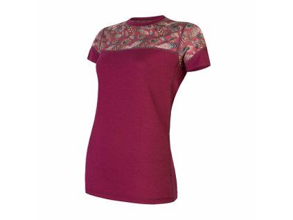 triko krátké dámské SENSOR MERINO IMPRESS lillfeather (Varianta S)