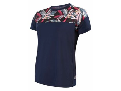 dres krátký dámský SENSOR HELIUM deep blue/leaves (Varianta M)