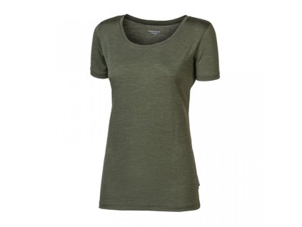 triko krátké dámské Progress ORIGINAL MERINO khaki melír (Varianta L)
