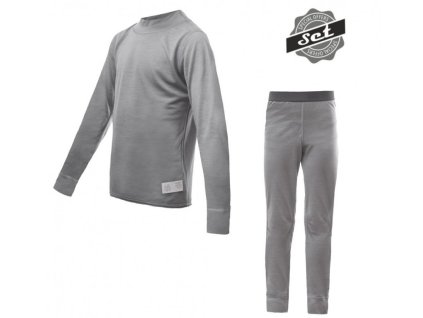 komplet juniorský SENSOR MERINO ACTIVE SET šedý (Varianta 140)
