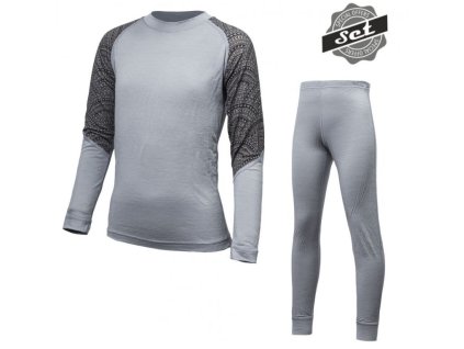 komplet dětský SENSOR MERINO IMPRESS set šedá/maori (Varianta 110)