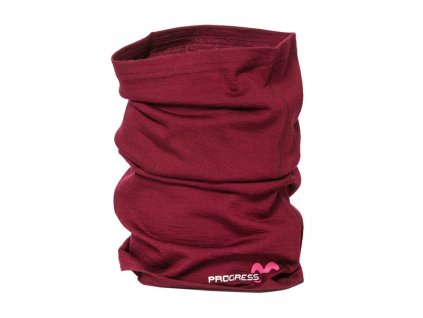 šátek Progress TUBE merino švestkový melír