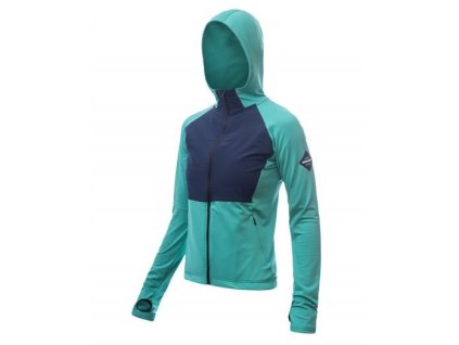 bunda dámská SENSOR COOLMAX THERMO s kapucí tyrkysová/tm. modrá (Varianta L)