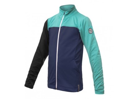 mikina dětská SENSOR COOLMAX THERMO celozip tm. modrá/tyrkys/černá (Varianta 110)