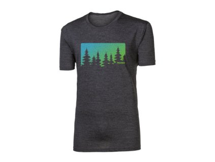 triko krátké pánské Progress HRUTUR FOREST merino šedý melír (Varianta XL)