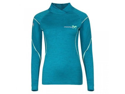 triko dlouhé dámské Progress NSTZ merino rolák zelený melír (Varianta L)