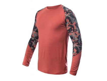 triko dlouhé pánské SENSOR MERINO IMPRESS terracotta/rush (Varianta M)