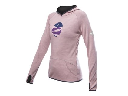 mikina dámská SENSOR MERINO UPPER TRIGLAV s kapucí růžová (Varianta L)