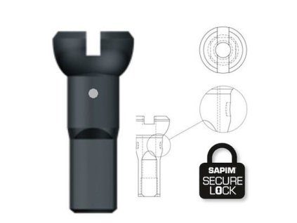 nipl Sapim Polyax mosaz 12mm Secure lock černý