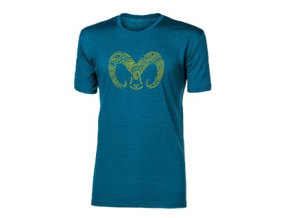 triko krátké pánské Progress HRUTUR RAM merino petrol melír (Varianta XL)